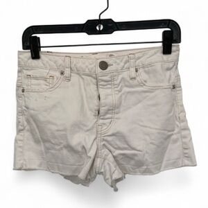 Y2K American Eagle White Button Fly Jean Shorts Size 2